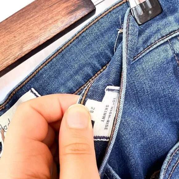 Madewell Dark Wash 10'" High Rise Skinny Denim Jeans Size 28 - Picture 3 of 8